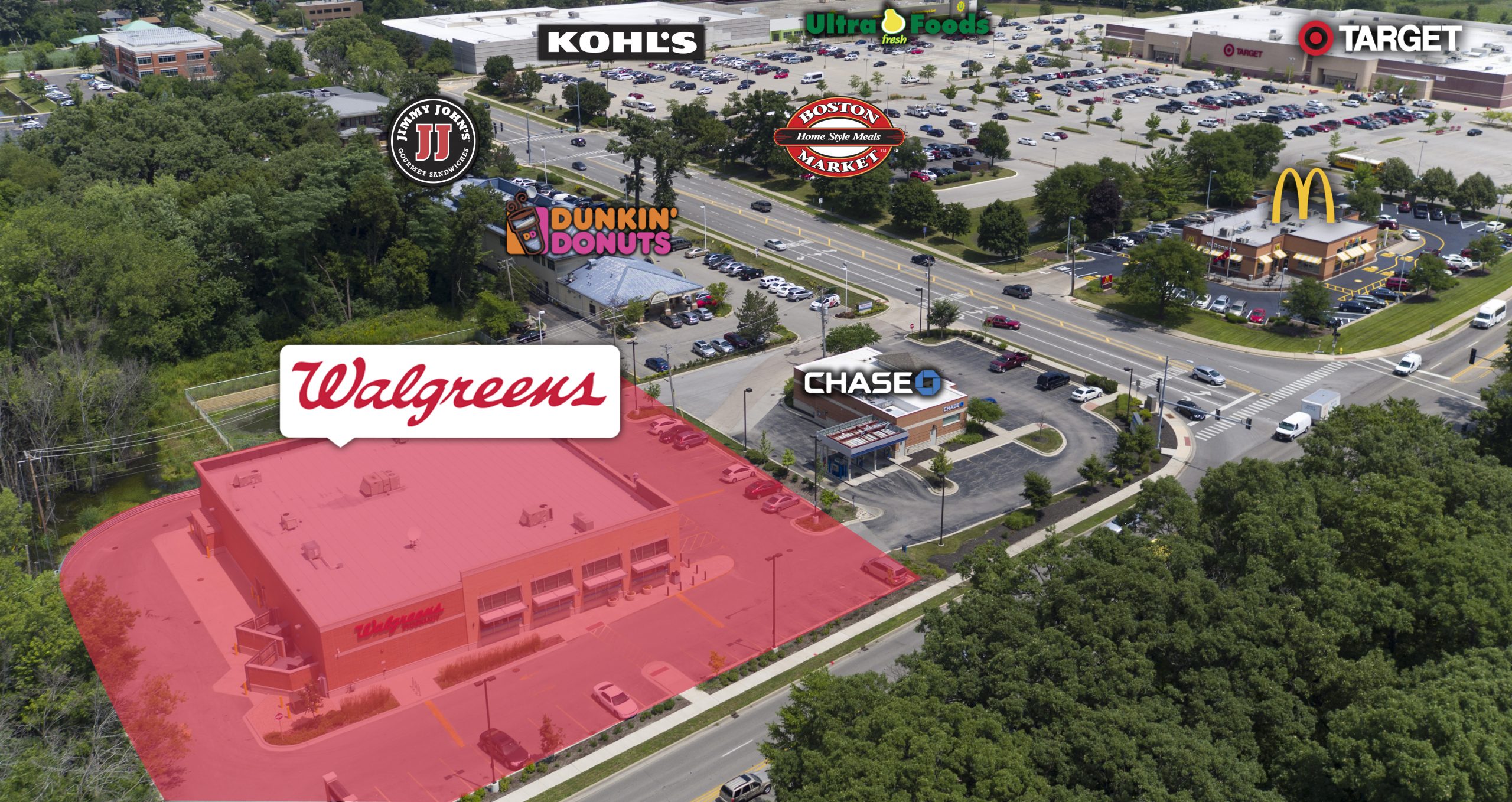 Wheaton, IL Walgreens Aerial Photo